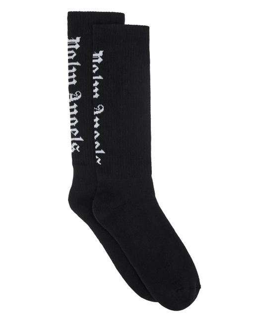 メンズ Palm Angels ロゴ靴下 Black