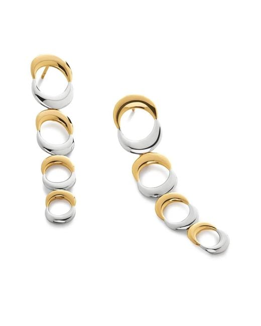 Monica Vinader Metallic Kissing Moon Cocktail Drop Earrings