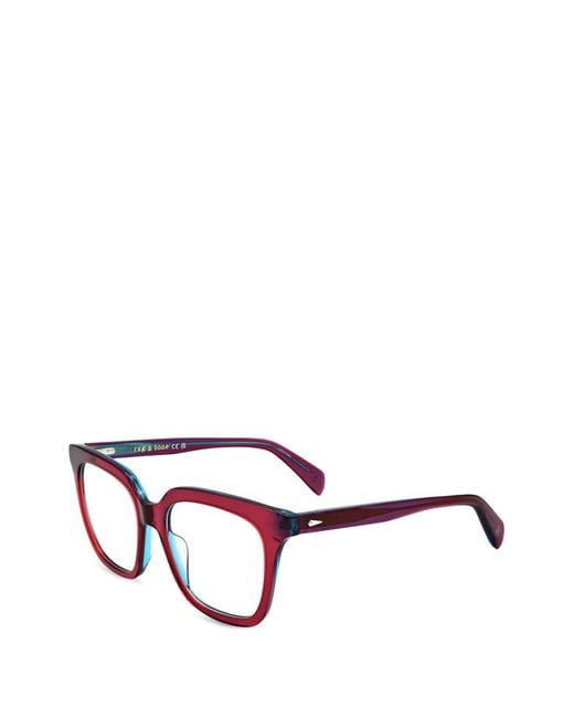 Squared-Frame Glasses Rag & Bone en coloris White