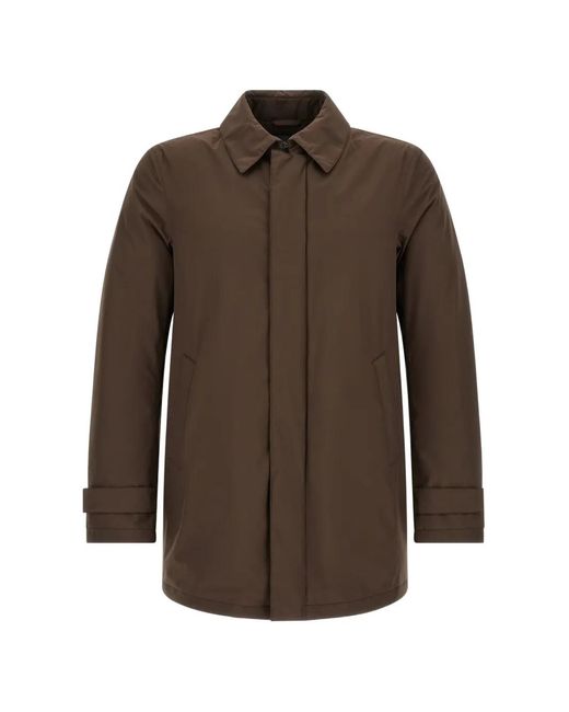 Herno Brown Detachable-Hood Matte-Finish Parka for men