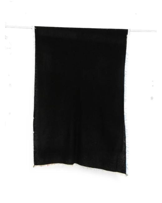 Faliero Sarti Black Addy Frayed-Edge Scarf
