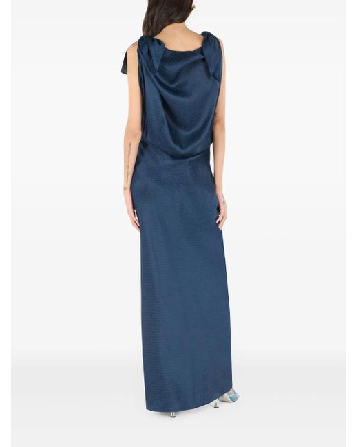 Roberto Cavalli Zijden Midi-Jurk in het Blue