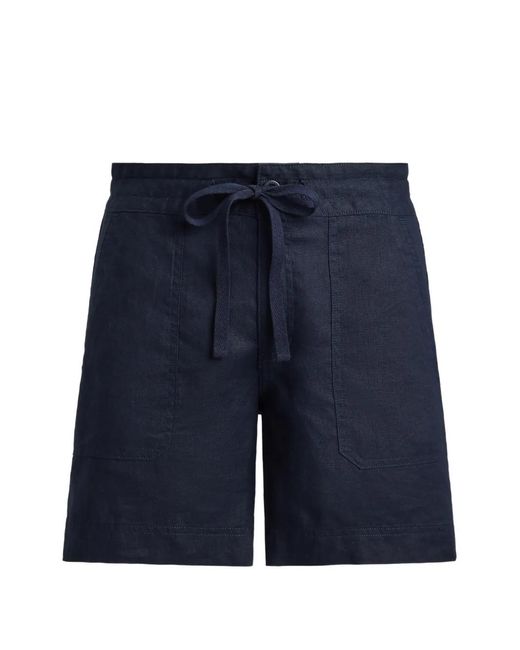 Ralph Lauren Blue Drawstring Linen Shorts