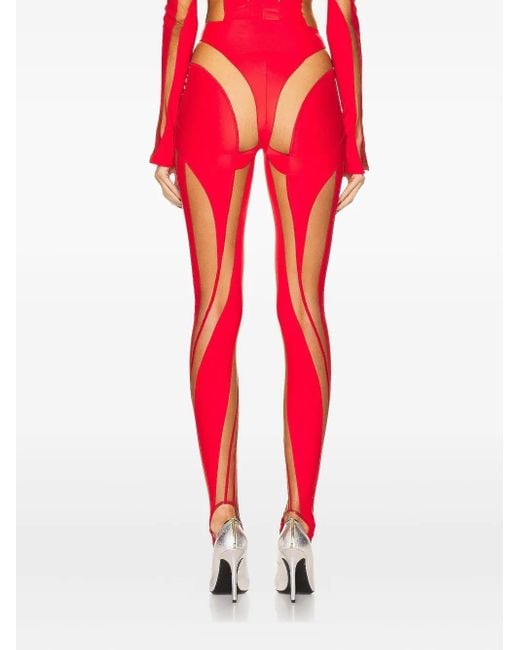 Legging À Découpes Mugler en coloris Red