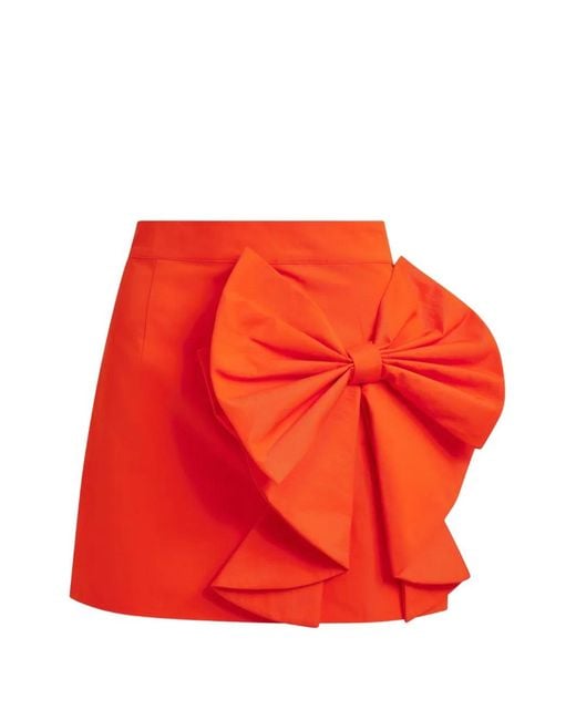 Essentiel Antwerp Red Joyous Bow-Detail Skirt