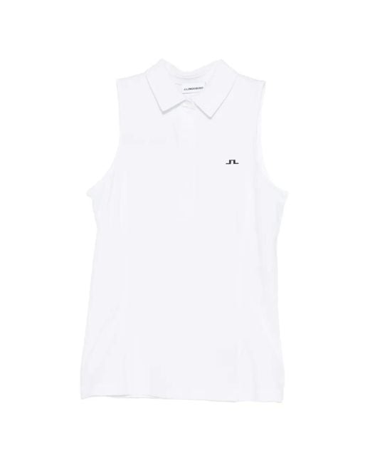 J.Lindeberg White Sleeveless Polo Top