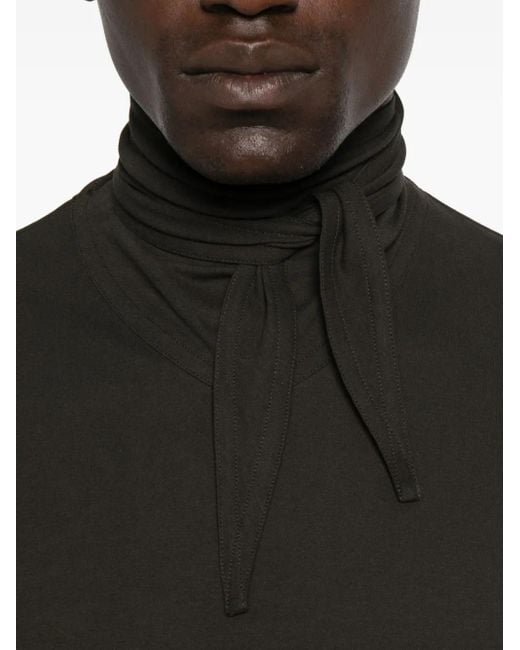 Lemaire Black Funnel-Neck Long-Sleeve Sweater for men