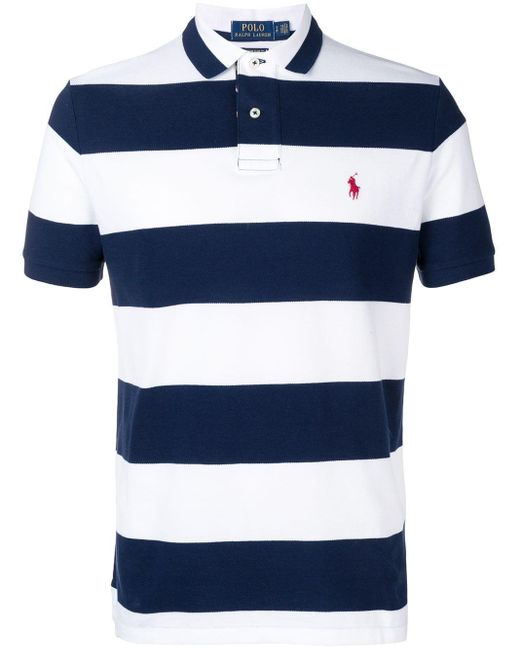 Camiseta a rayas con logo Polo Ralph Lauren de hombre de color White