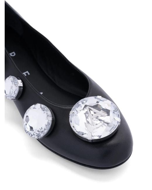 Area Blue Crystal-Embellished Ballerina Shoes