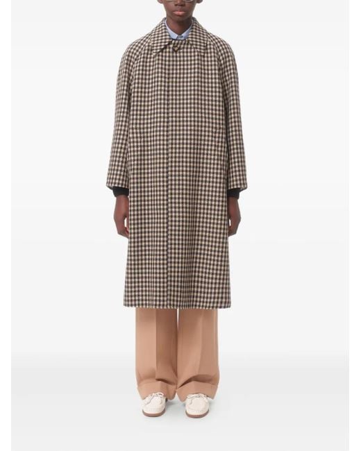 Valentino Garavani Natural Checked Long Coat for men