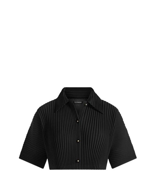 Manière De Voir Black Mona Pleated Cropped Shirt