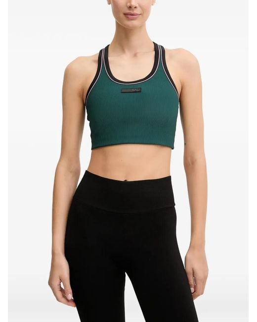 EA7 Green Brassière De Sport À Patch Logo