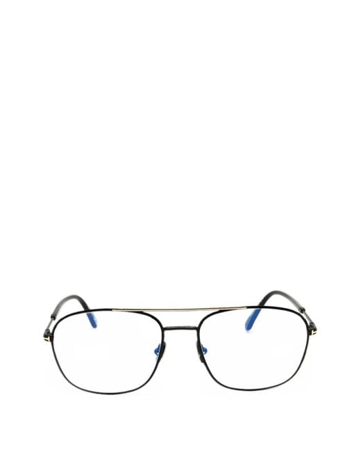 Tom Ford Black Pilot-Frame Glasses for men