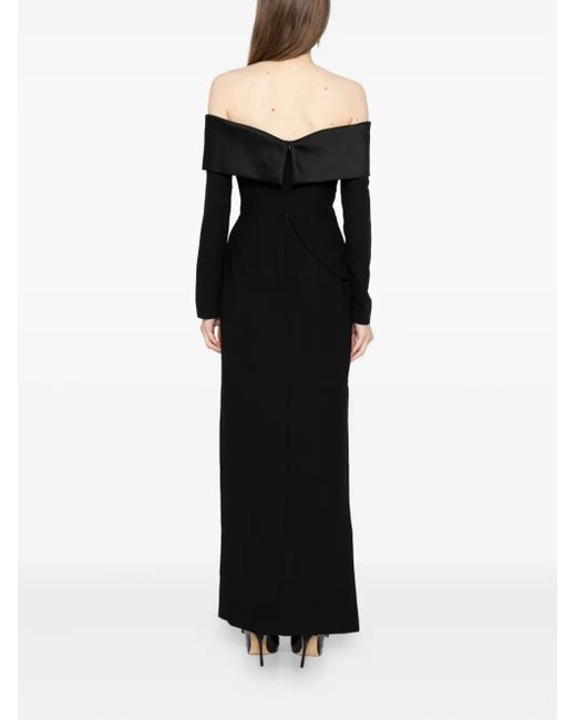 Saiid Kobeisy Black Crepe Midi Dress