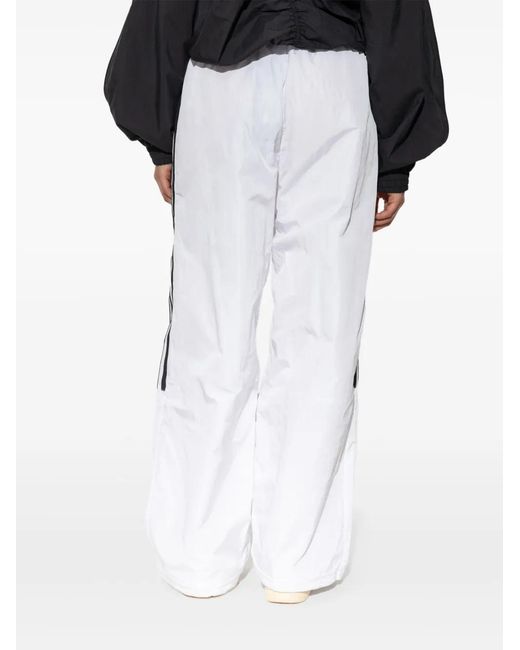 Adidas White Logo-Embroidered Track Pants