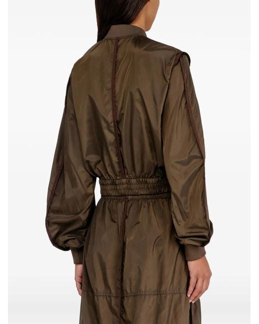 DIESEL Brown Nylon Jacket With Tonal Taping
