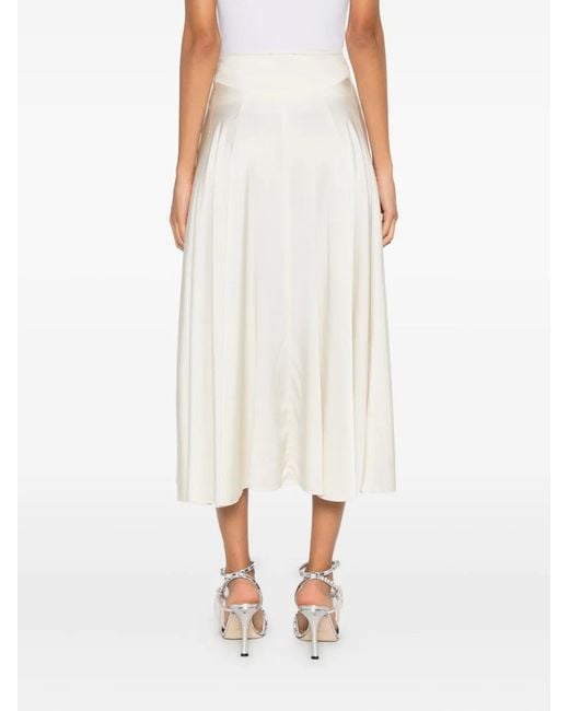 Forte_forte White Panelled Midi Skirt