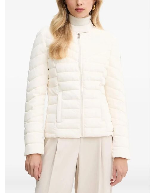 Guess White Zip Padded Jacket