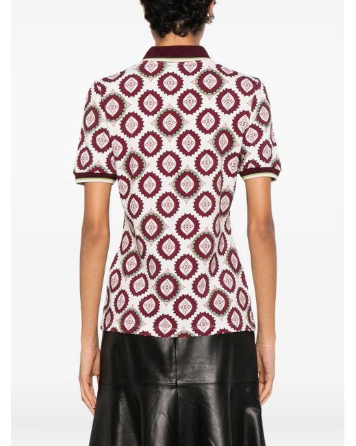 Etro Red Patterned Polo Top