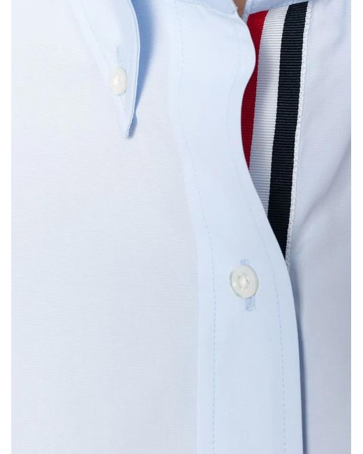Thom Browne Blue Button-Down Slim-Fit Shirt