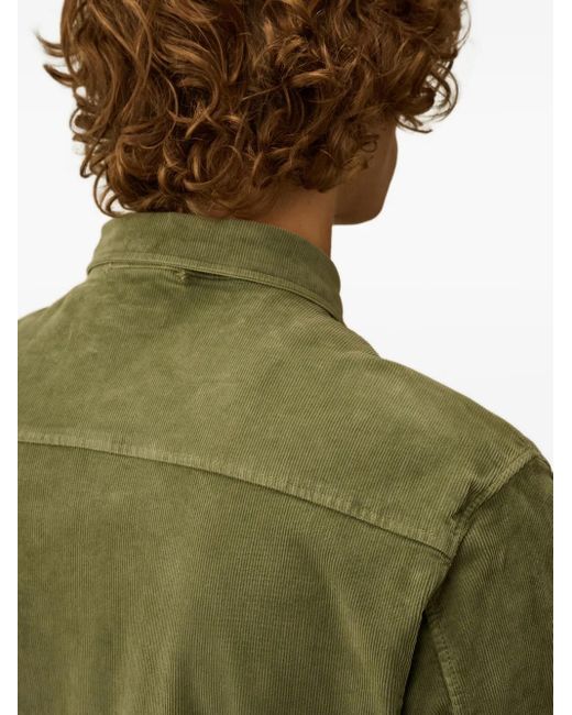 C P Company Green Corduroy Patch-Pocket Shirt for men
