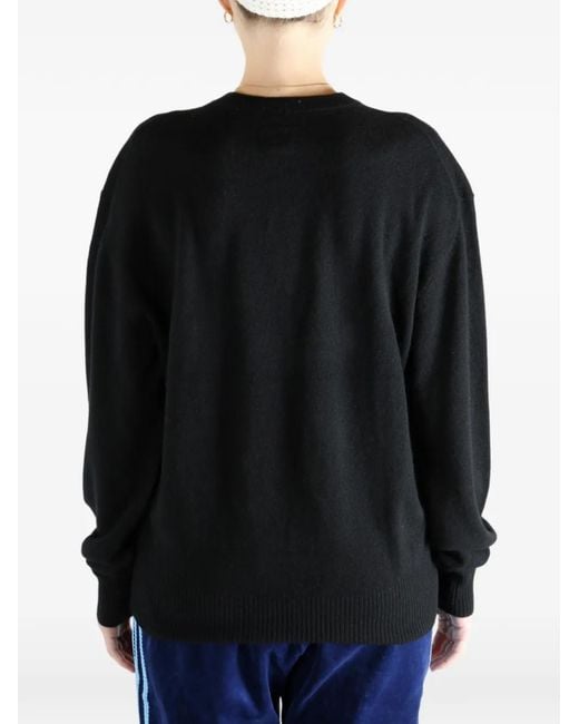 Jersey de canalé con cuello redondo Totême  de color Black