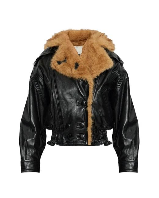 Isabel Marant Black Valina Leather Coat
