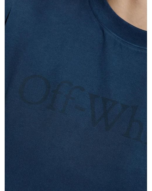 Off-White c/o Virgil Abloh Blue Logo-Print T-Shirt