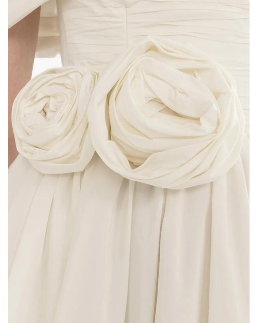 Nissa White Off-Shoulders Floral Dress