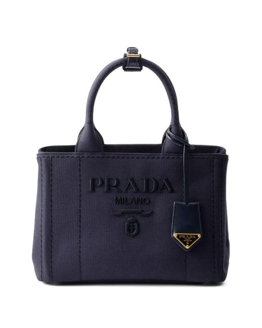 Borsa Tote Jardinière Piccola di Prada in Blue