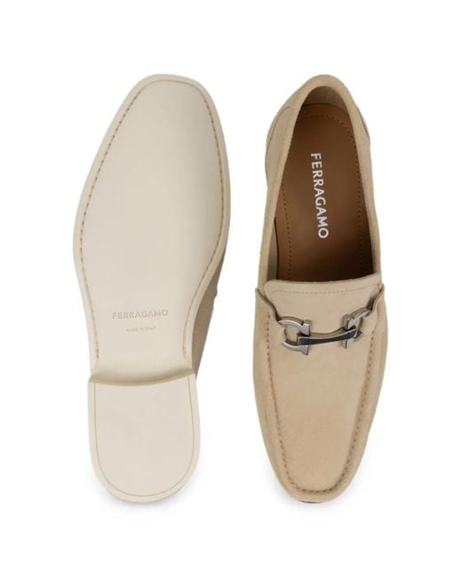 Ferragamo Natural Gancini Ornament Loafers for men