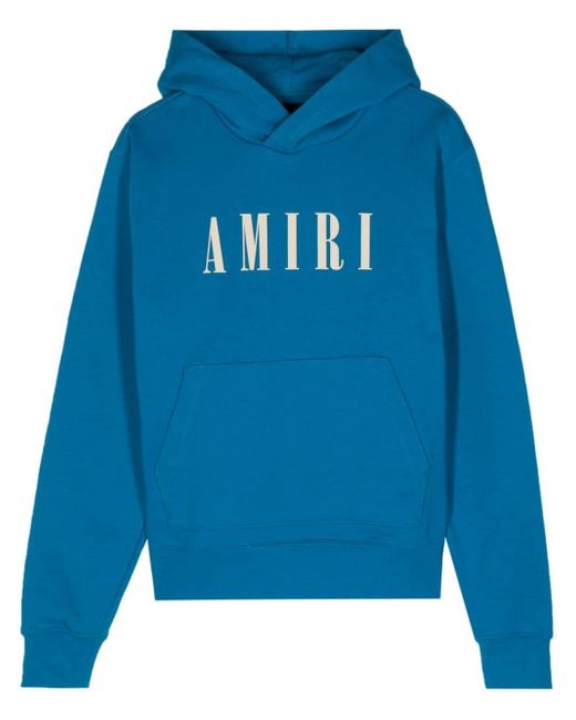Amiri Blue Logo-print Cotton Hoodie for men