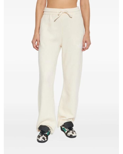 Adidas White Trefoil-Logo Drawstring Trousers