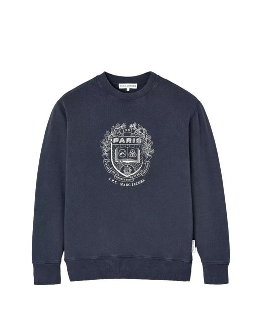 Marc Jacobs Blue The Shrunken Paris Crew-Neck Sweater