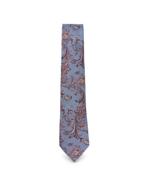 Etro Blue Paisley-Print Silk Tie for men