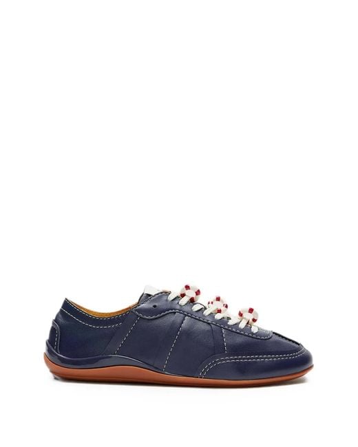 LILI CURIA Blue Zola Leather Sneakers