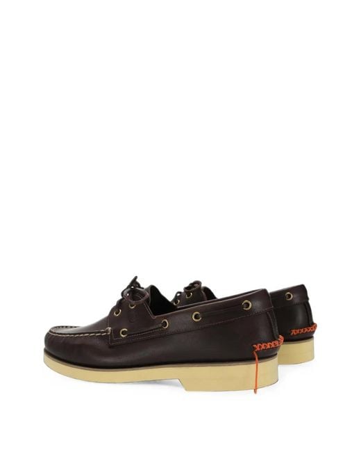 Fortela White X Sperry Leather Boat Shoes for men