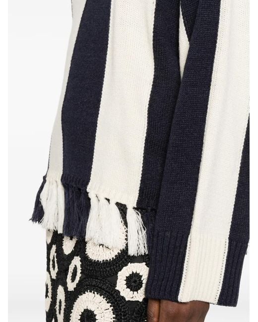 Simon Miller Black Striped Tassel Sweater