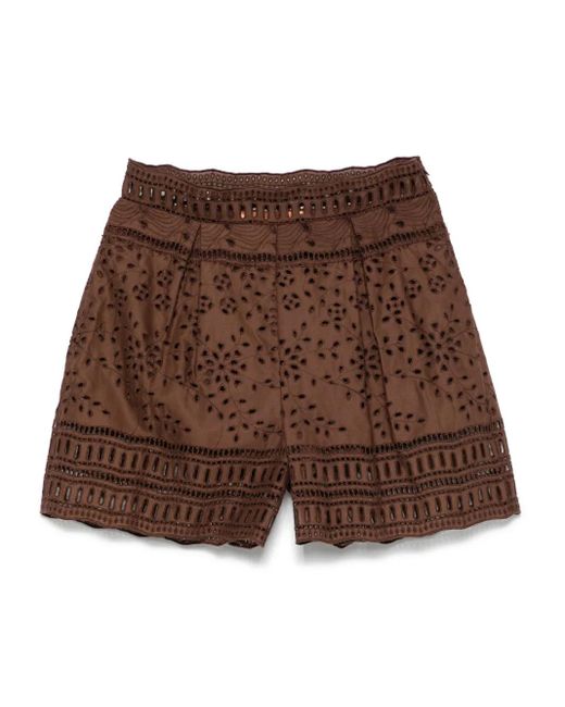 Ermanno Scervino アイレットレース ショートパンツ Brown