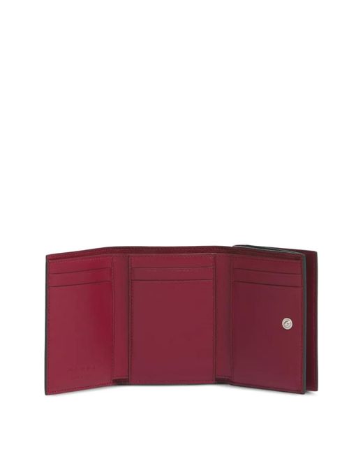 Marni Green Logo-Embroidered Trifold Wallet for men