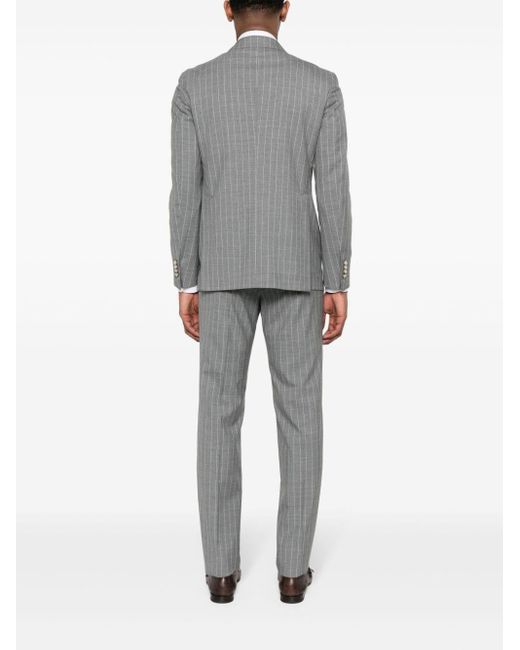 Tagliatore Gray Pinstriped Double-breasted Suit for men