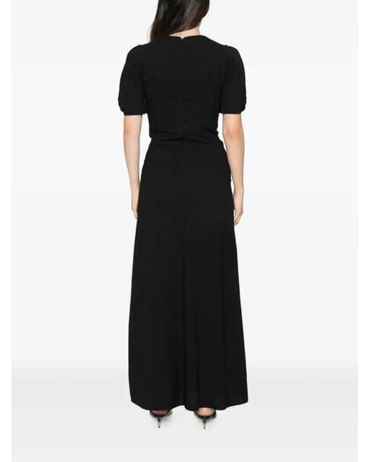 Isabel Marant Black Cut-Out Puff-Sleeve Dress