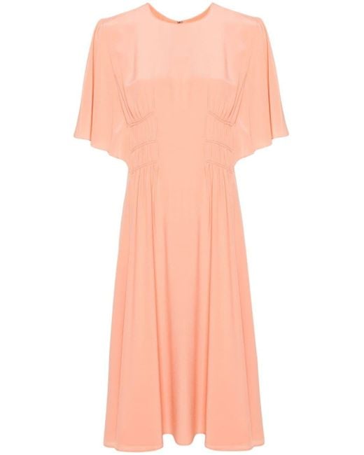 Chloé Pink Silk Midi Dress