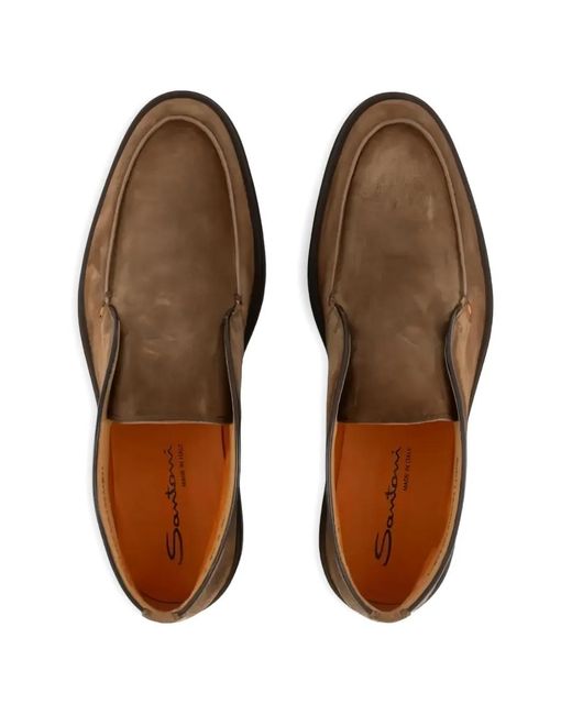 Santoni Brown Panelled Desert Boots for men