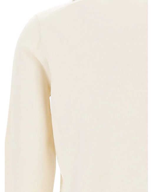 Kangra White Blouse À Col V Et Poignets Fendus