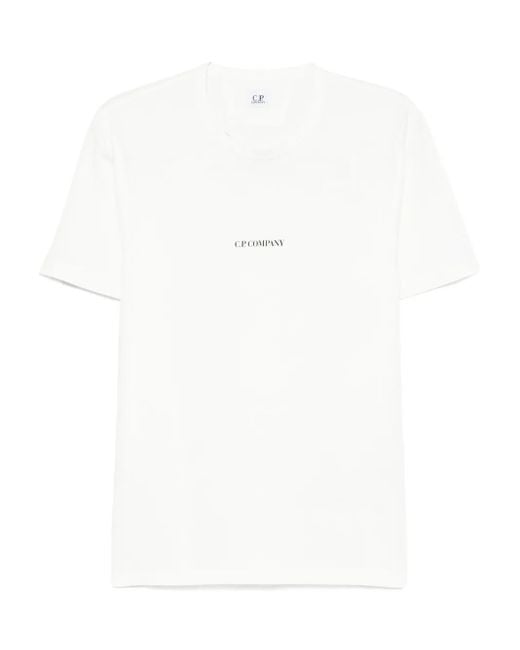 C P Company White Crew-Neck Cotton T-Shirt for men