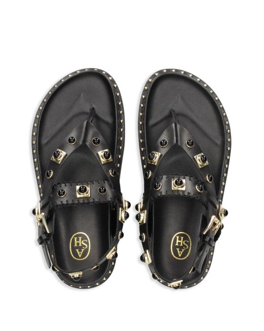 Ash Black Uteca Stud-embellished Leather Sandals