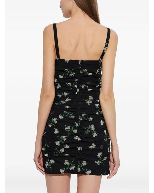 Dolce & Gabbana Black Dolce & Gabbana Floral Print Ruffle Dress