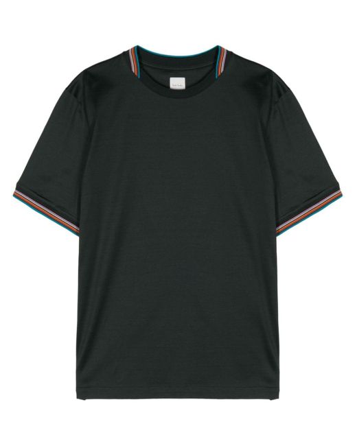 Paul Smith Black Stripe Detail Cotton T-shirt for men