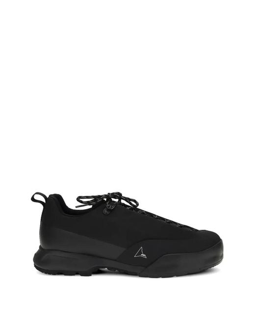 Roa Black Cingino Logo-Detail Lace-Up Sneakers for men